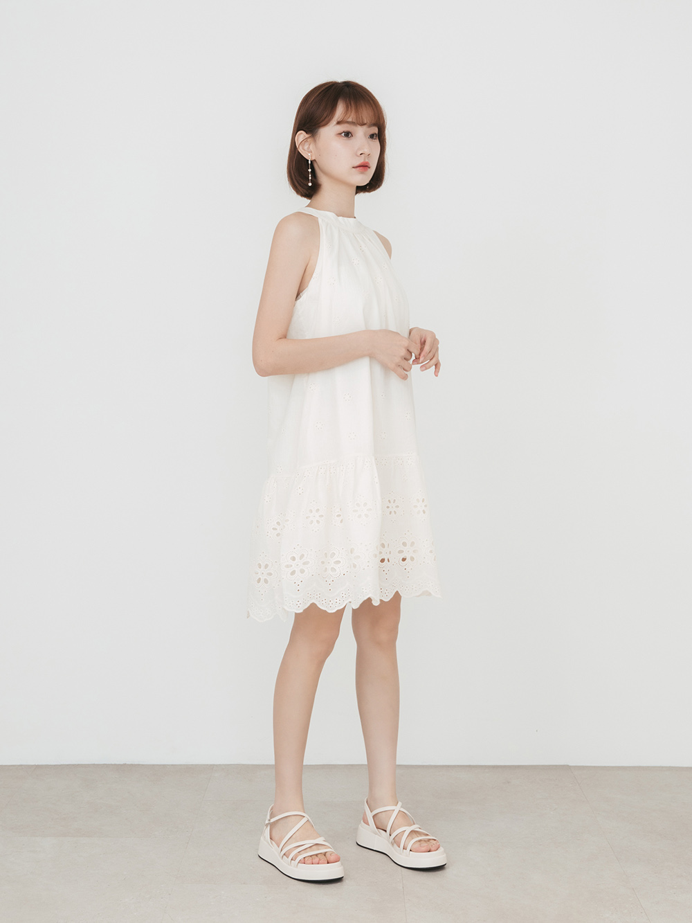 夏日樂園交叉細帶厚底涼鞋 香草米