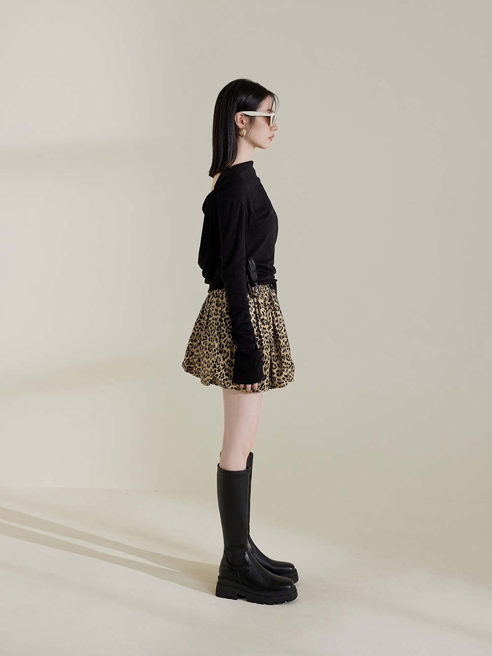 完美進化．增高厚底方糖瘦瘦長靴 時尚黑