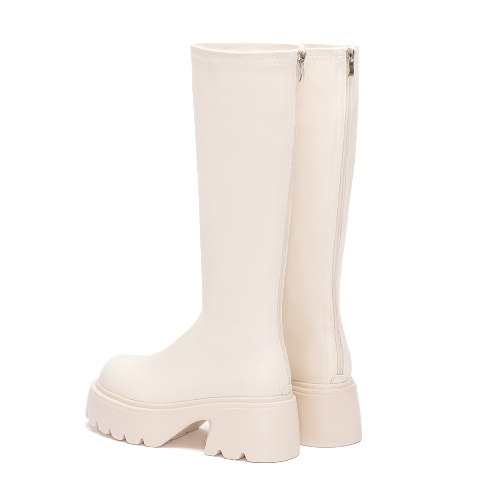 超強魅力．輕量波浪底瘦瘦長靴 香草米