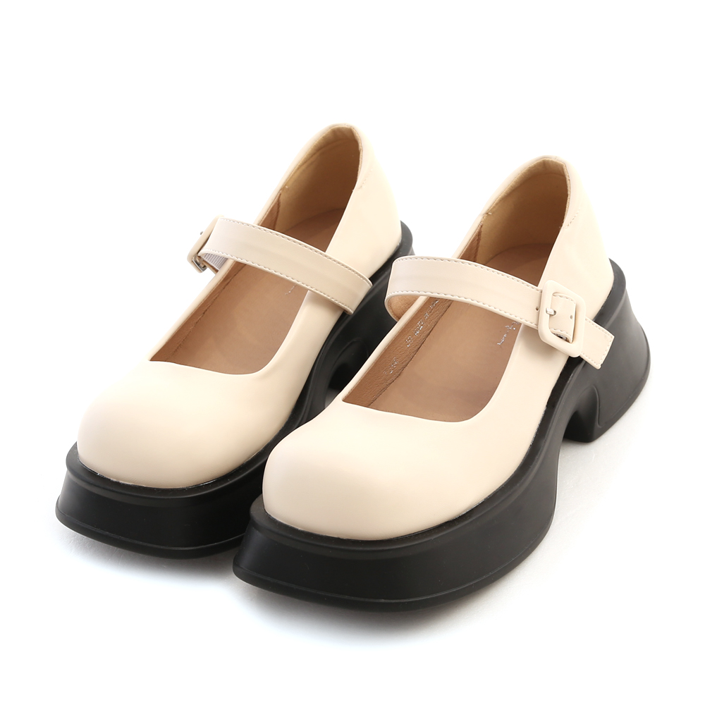 Lightweight Platform Mary Jane Shoes Vanilla