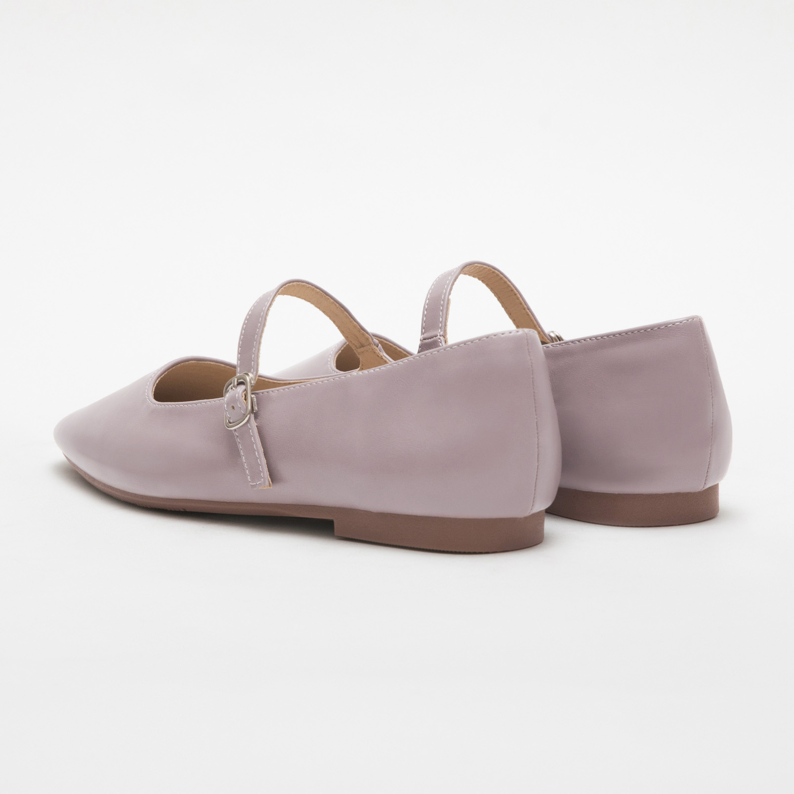 Pointed Toe Flat Strappy Mary Jane Shoes Lavender