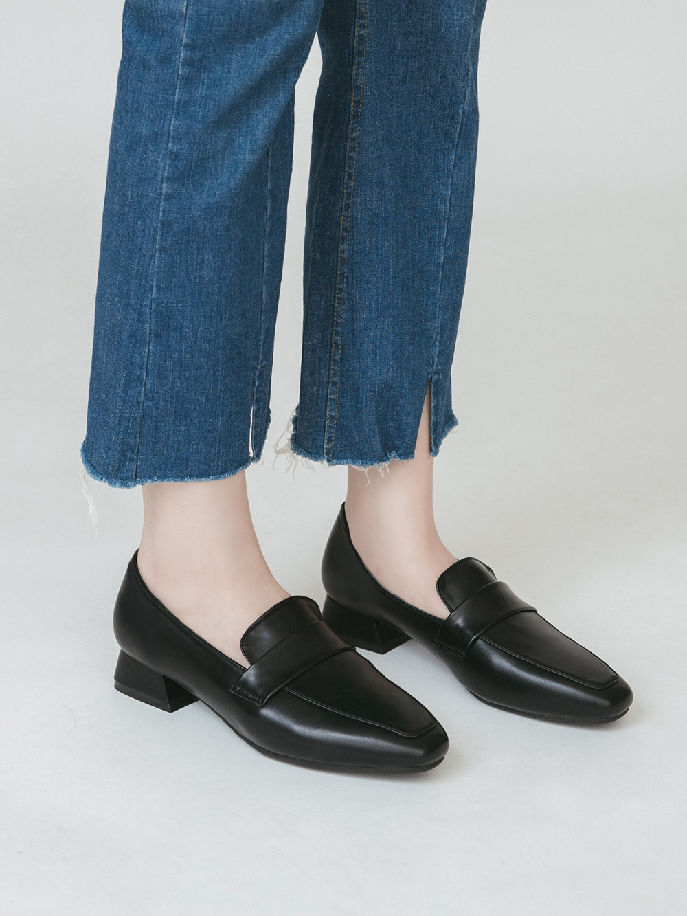 實穿滿分.4D氣墊低跟樂福鞋 時尚黑