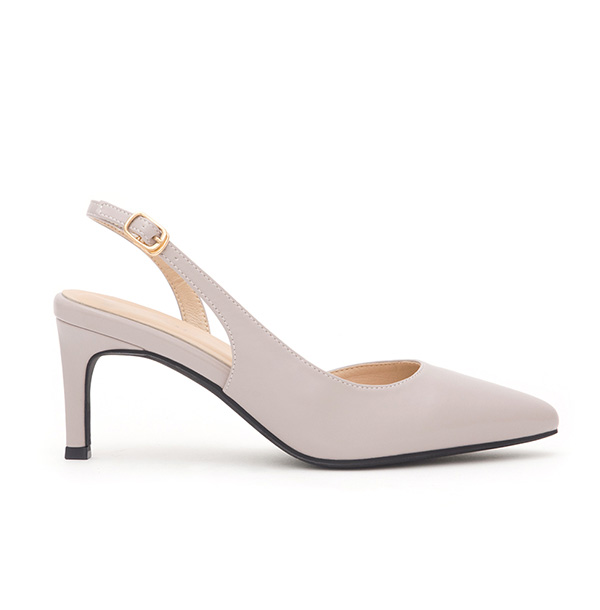 Elegant Pointed-Toe Slingback Heels Grey