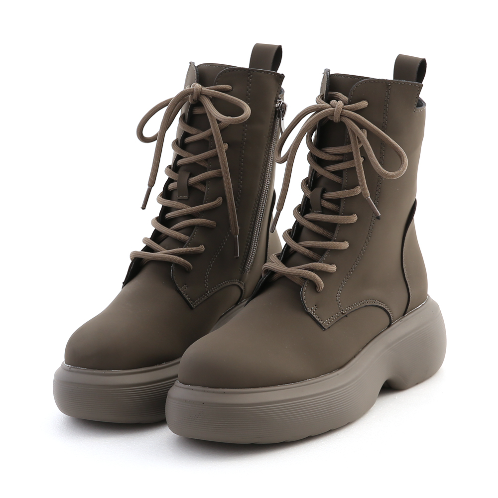 Lightweight Sole Lace-Up Short Military Boots Green