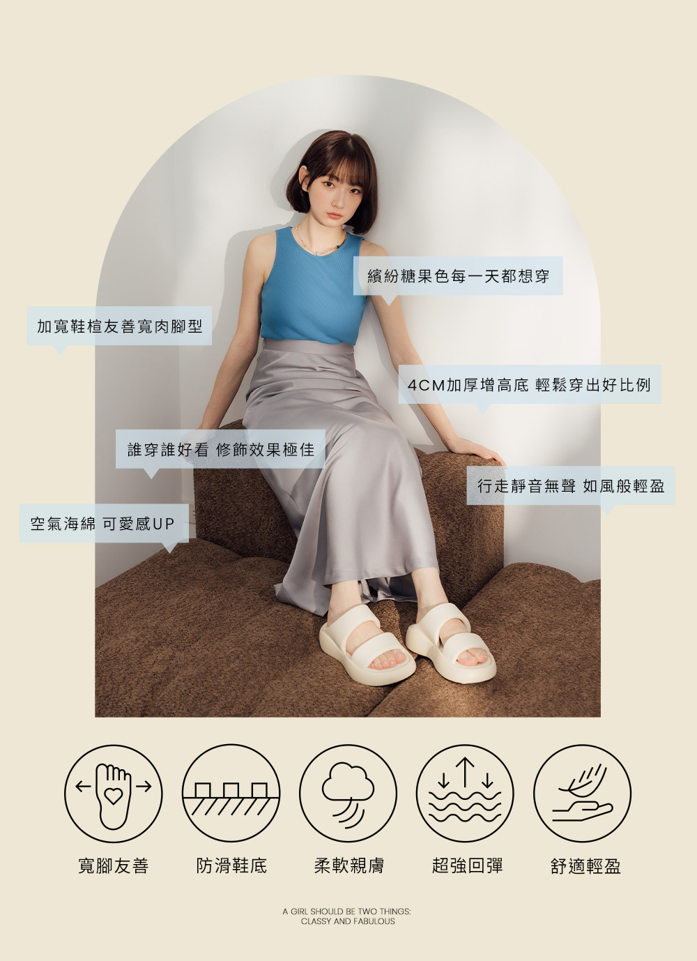 夏日樂活．輕量波浪底啵啵Q軟拖鞋 檸檬黃