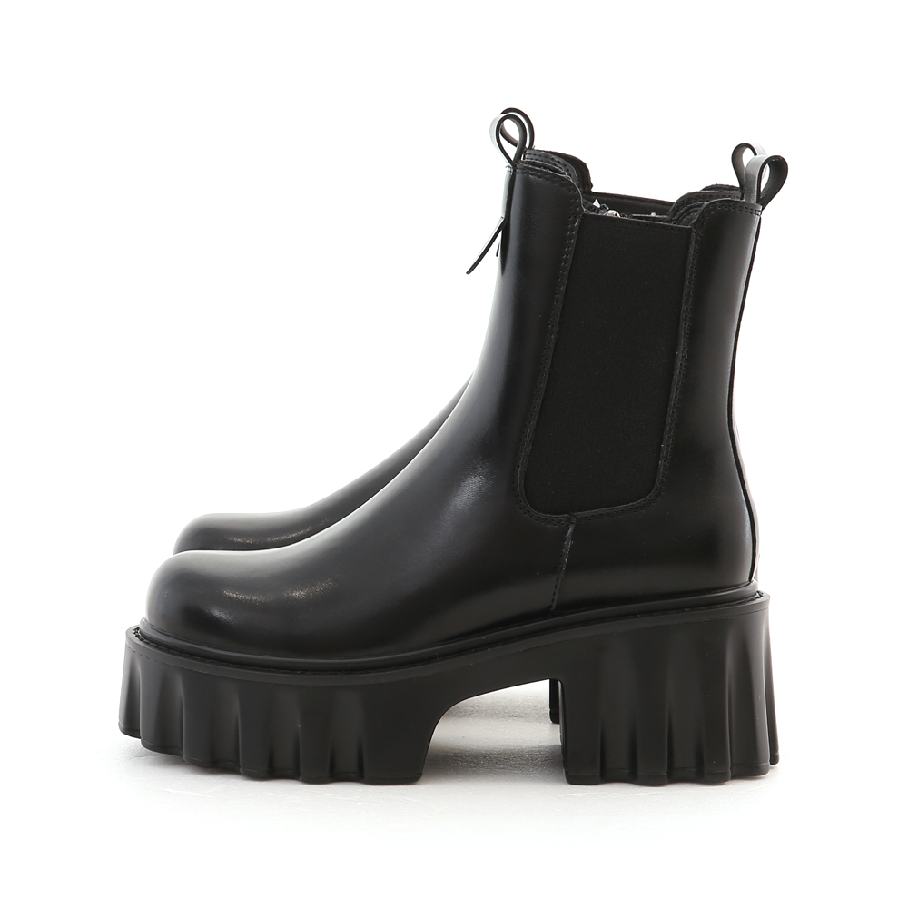 Zig-Zag Chunky Platform Chelsea Boots Black