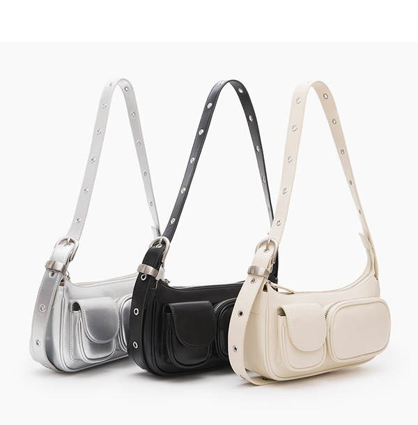 Multi-Pocket Crossbody Bag Black