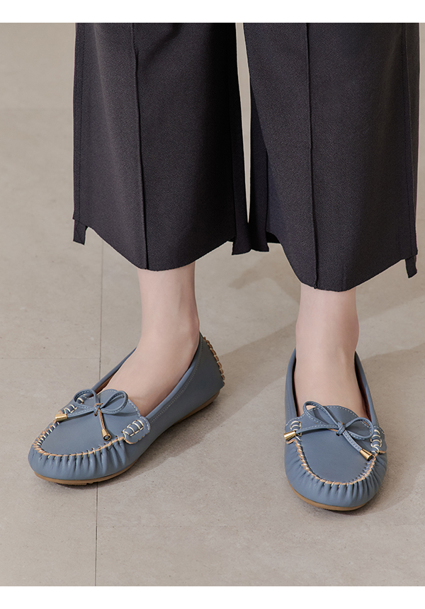 Soft MIT Bow Loafer Moccasins Blue