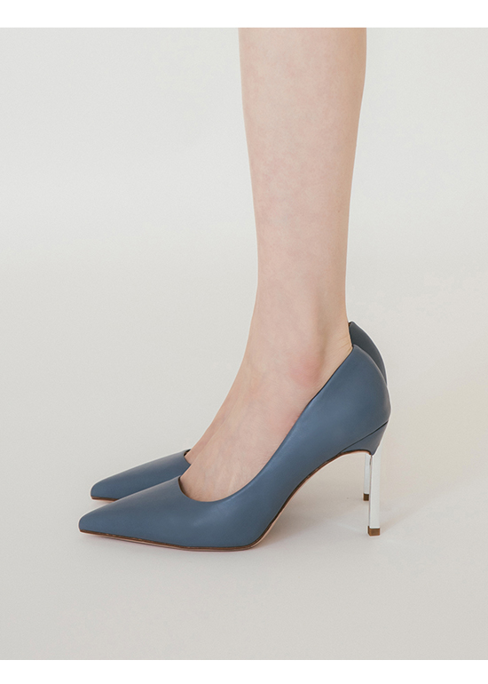 Plain Pointed Toe 9cm High-Heels 靛藍色