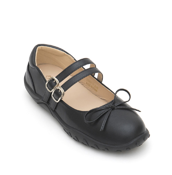 Double-Strap Athletic Ballet Flats Black