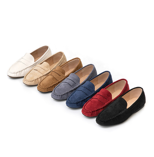 秋冬輕著4D氣墊豆豆底樂福鞋 深藍色