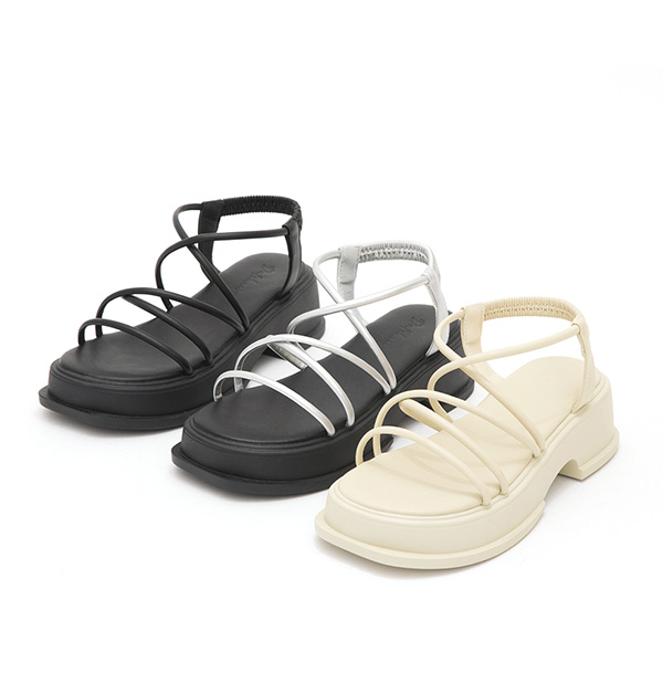 Cross Strap Thick Sole Sandals 米