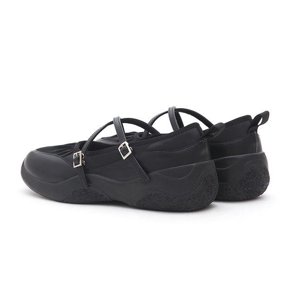 Cross-Strap Functional Mary Jane Shoes Black