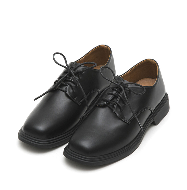 Soft Lace-Up Derby Shoes Black