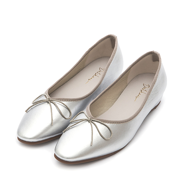 Classic Bow Ballet Flats Silver