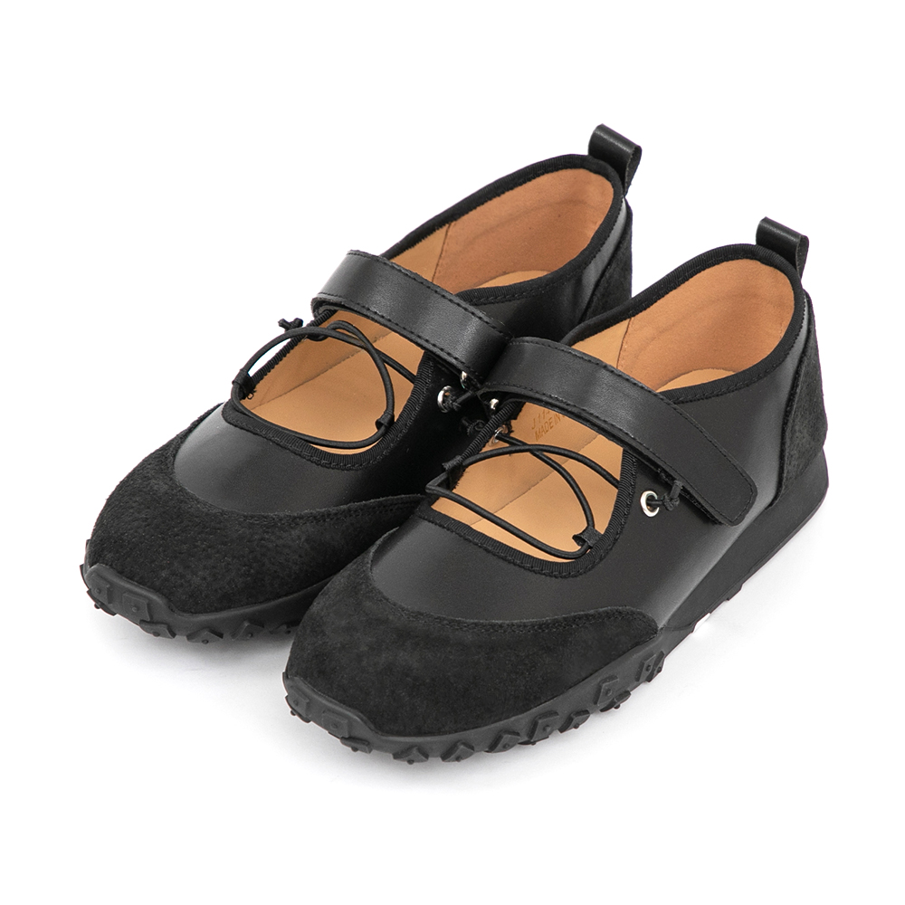 好穿趨勢交叉帶機能瑪莉珍鞋 黑色