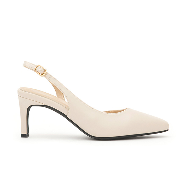 Elegant Pointed-Toe Slingback Heels Vanilla