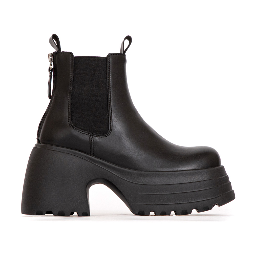 愛豆指定厚底切爾西短靴 黑色