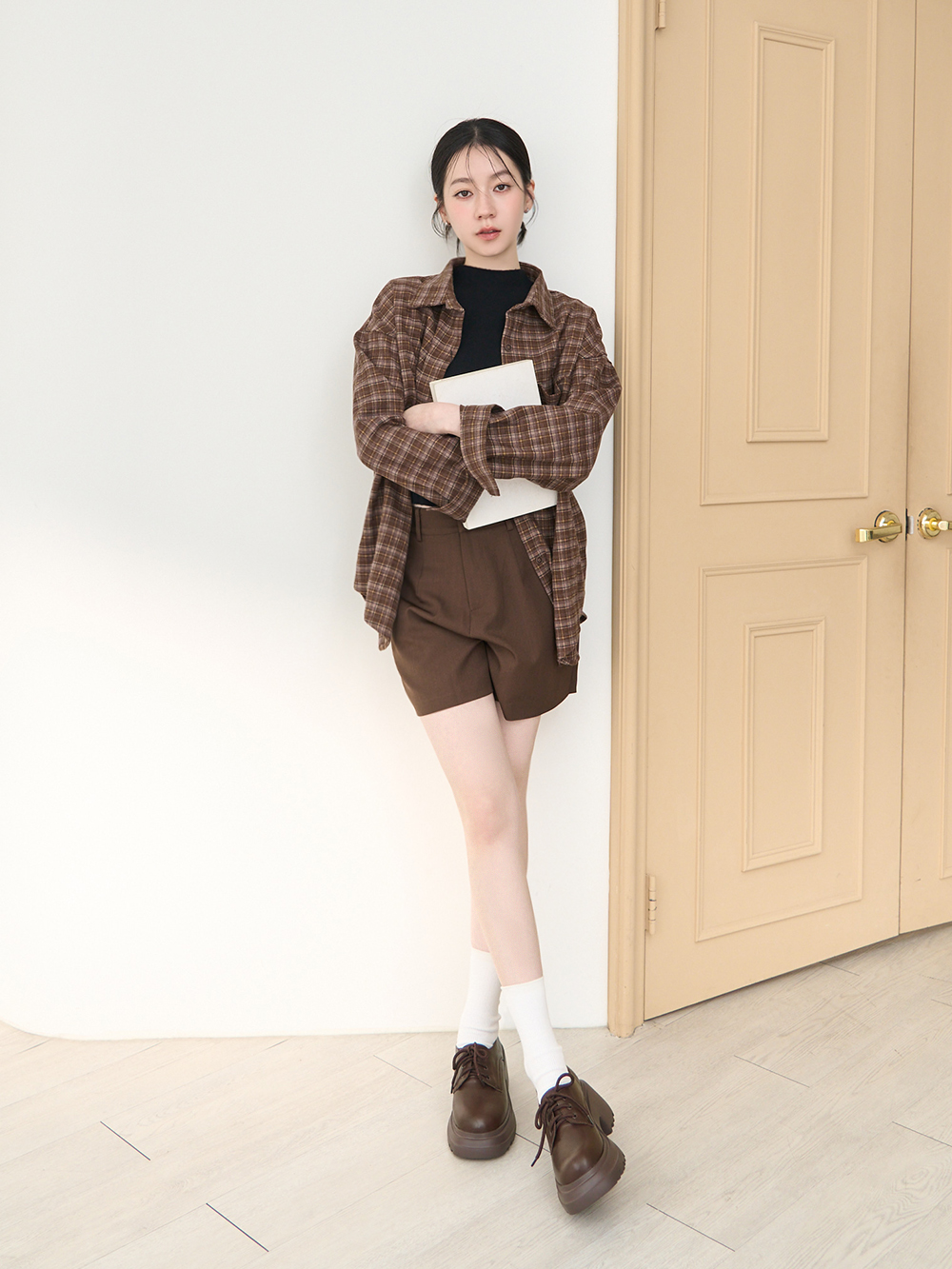 初戀系少女增高加厚底德比鞋 咖啡