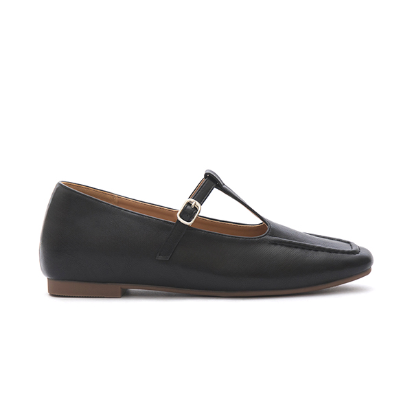 T-Strap Flat Mary Jane Shoes Black