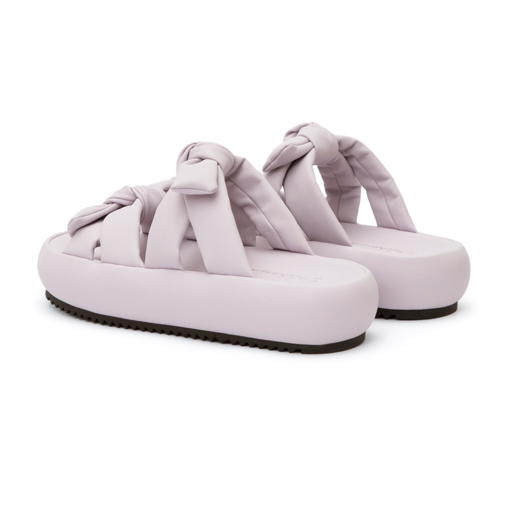 可愛雙蝴蝶結胖胖底氣墊拖鞋 紫