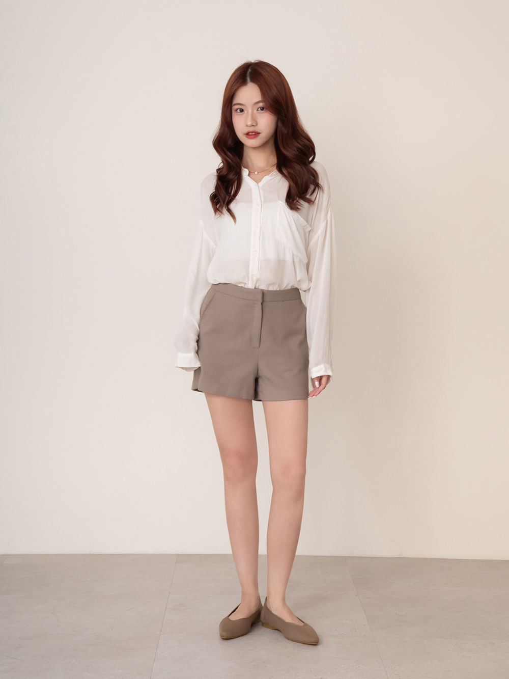 【3D零感雲織鞋】小V口尖頭通勤包鞋 摩卡色