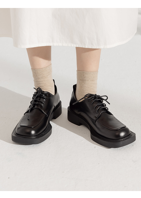 Vintage Platform Oxford Shoes Black