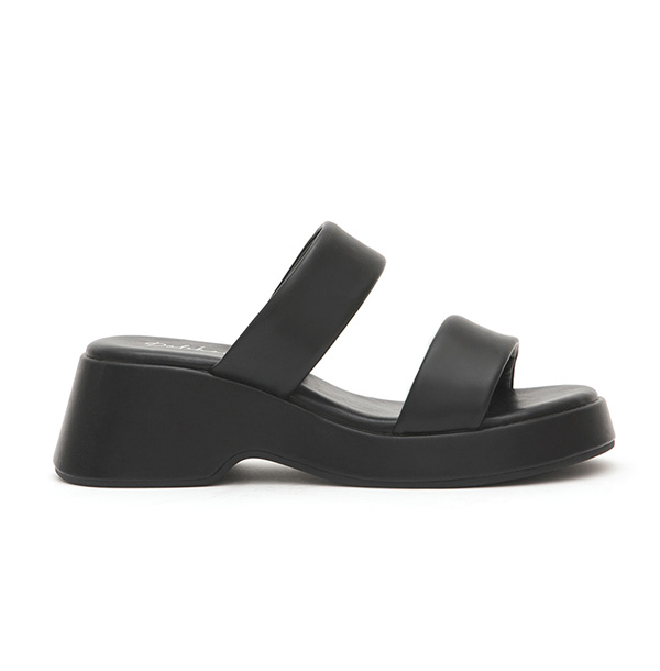 Double-Strap Platform Sandals Black