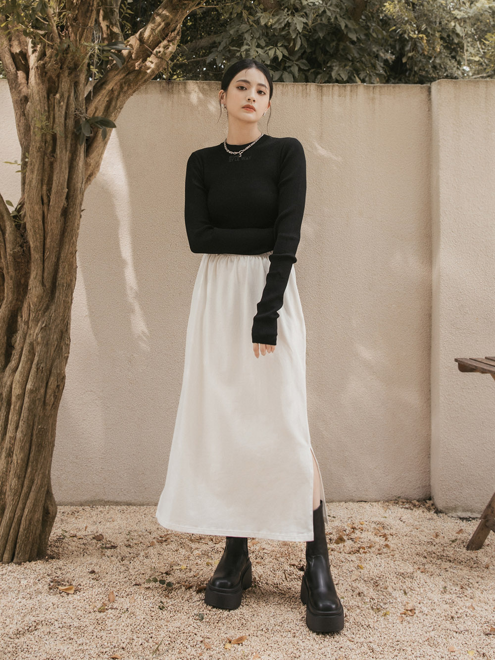 勁辣寶貝．Plus級加厚鬆糕底瘦瘦短靴 時尚黑