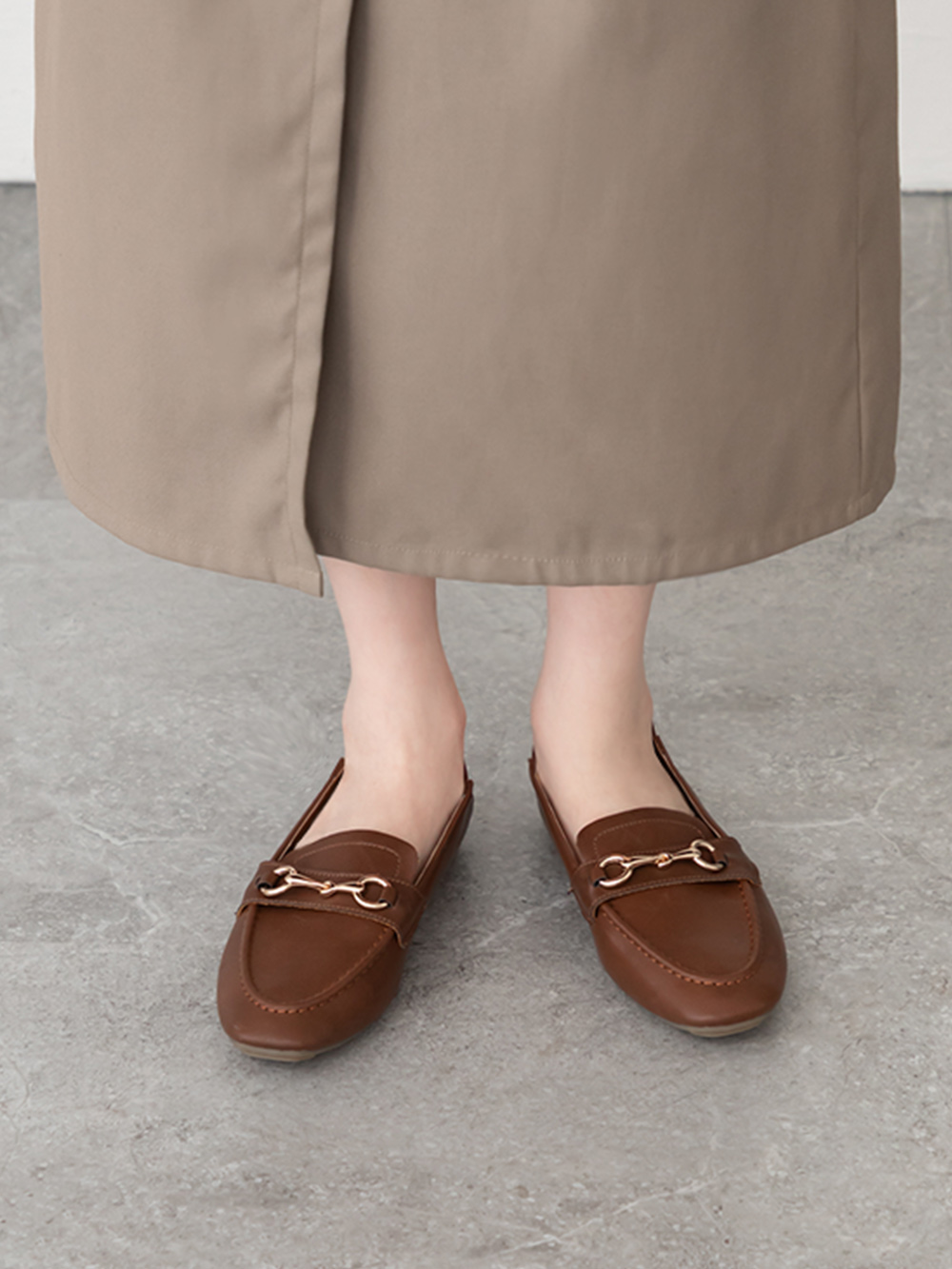 學院風範.超軟Q馬銜釦樂福鞋 焦糖棕
