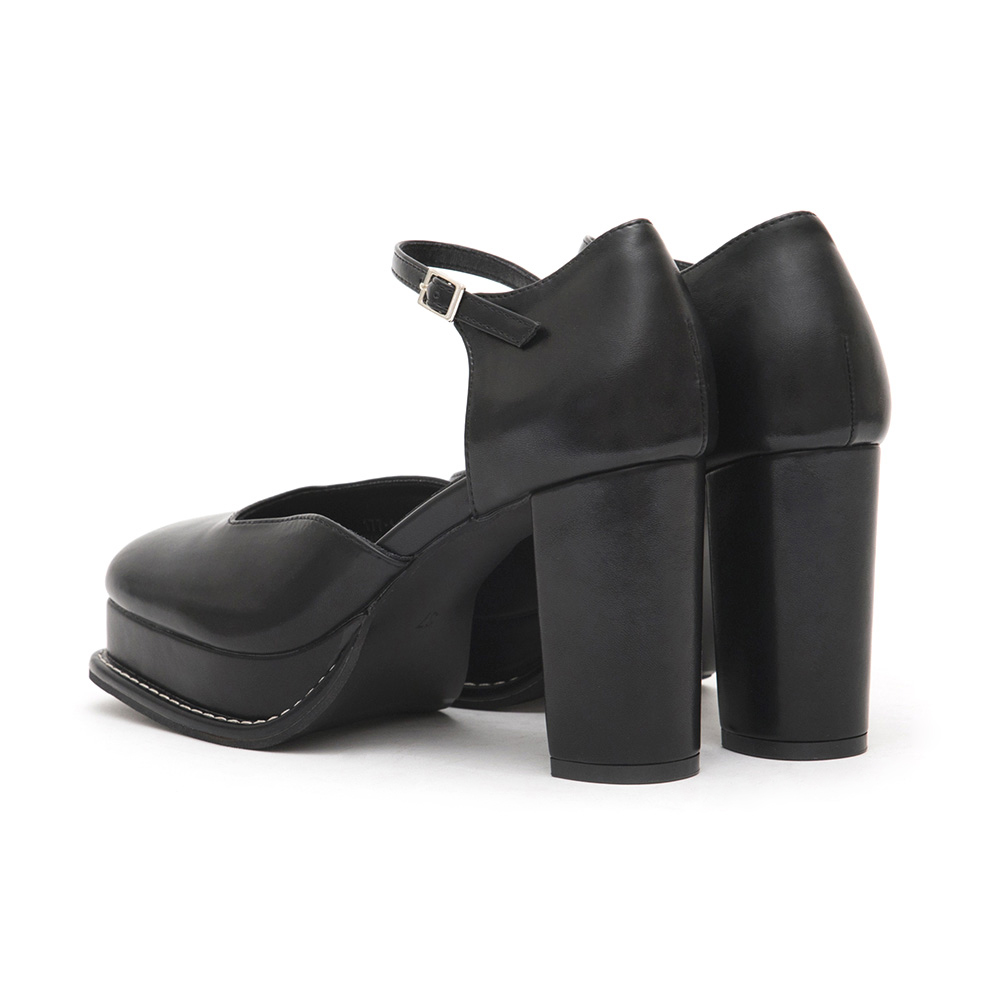 Platform Mary Jane Heels Black