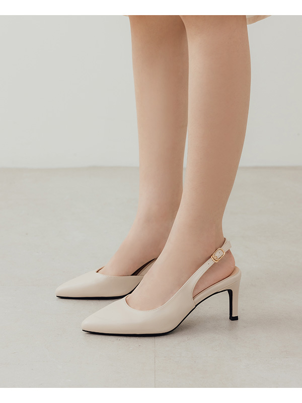 Elegant Pointed-Toe Slingback Heels Vanilla