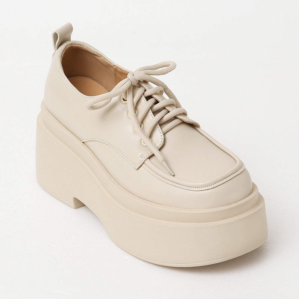 Chunky Sole Lace-up Derby Shoes Vanilla