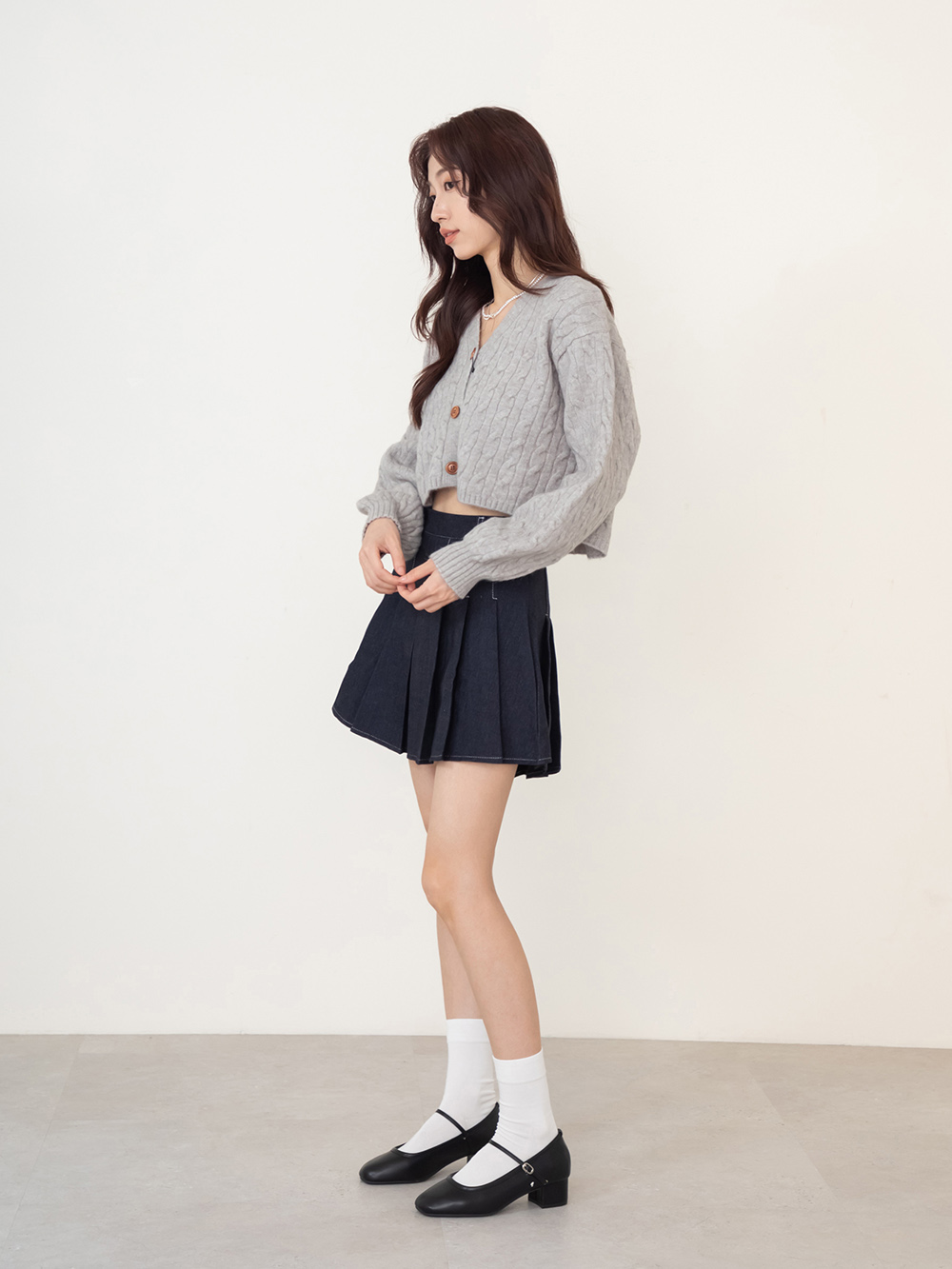 甜蜜蜜方頭氣質粗跟瑪莉珍鞋 黑色