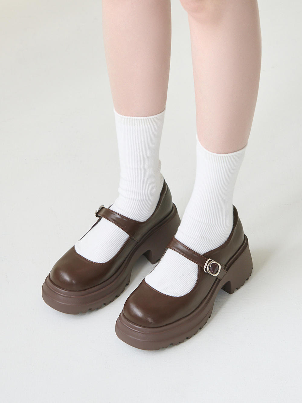 氧氣美女增高加厚底瑪莉珍鞋 咖啡