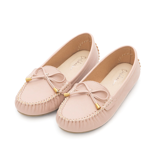 Soft MIT Bow Loafer Moccasins Nude pink