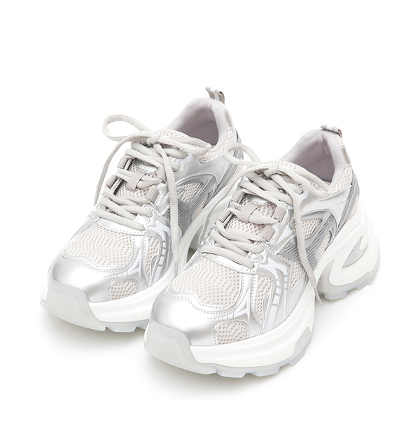 Lightweight Platform Sneakers Silver