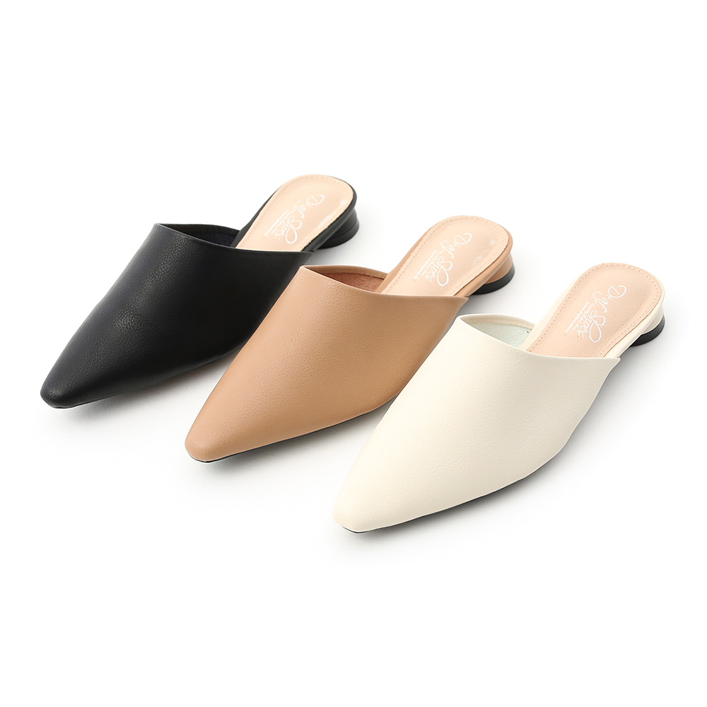 tan pointed mules