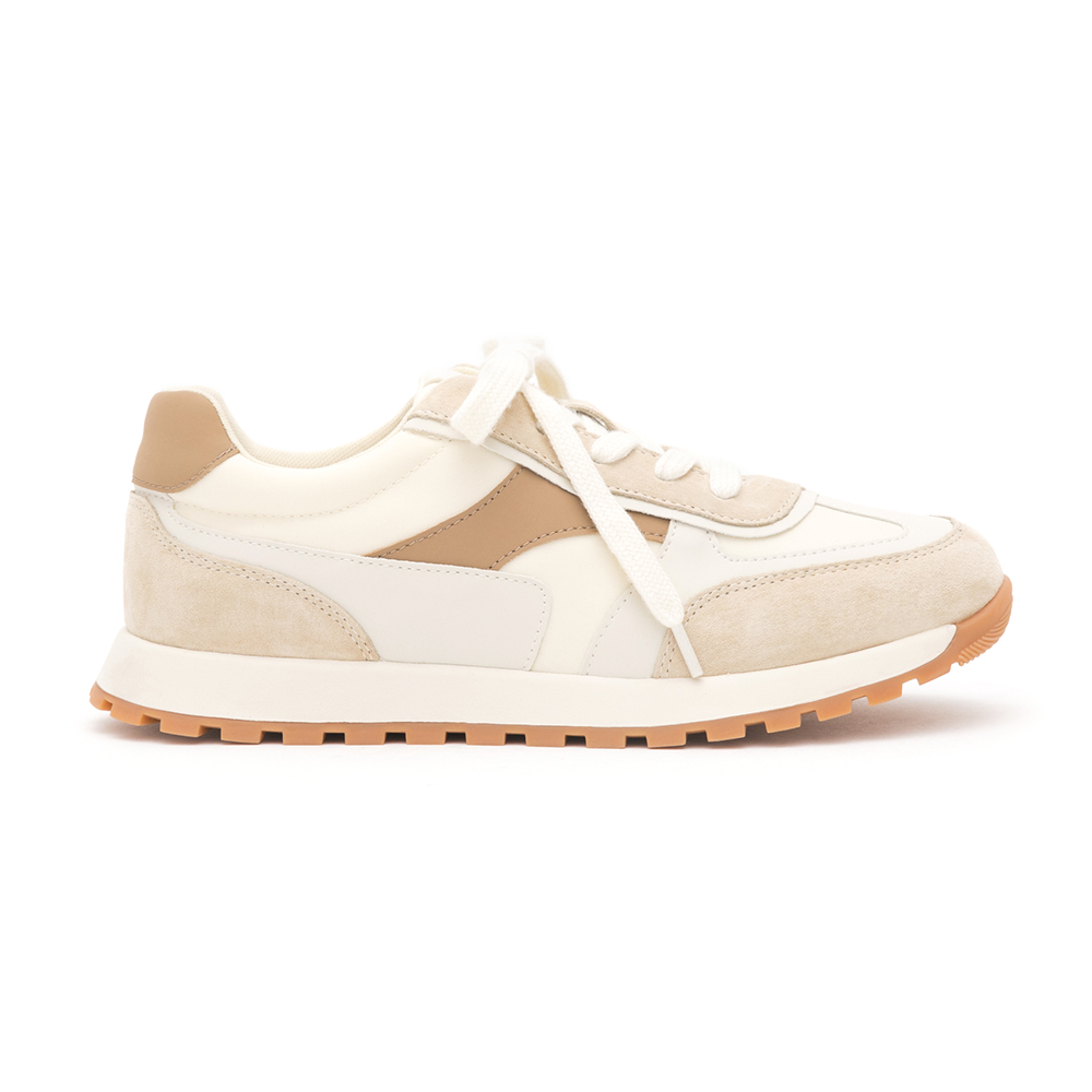 Korean-Style Genuine Leather Retro Casual Sneakers Pink