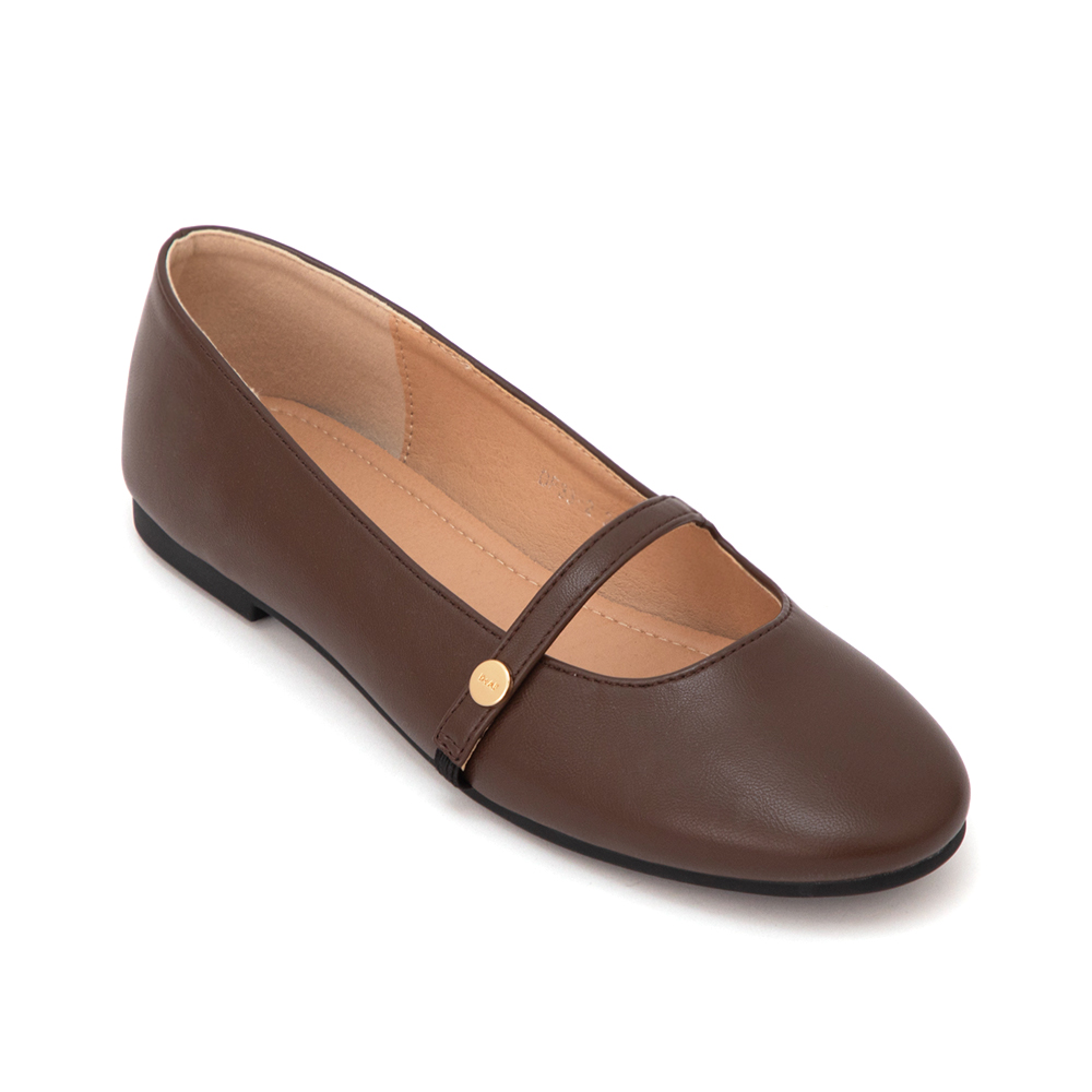 圓頭學院平底瑪莉珍娃娃鞋 咖啡色