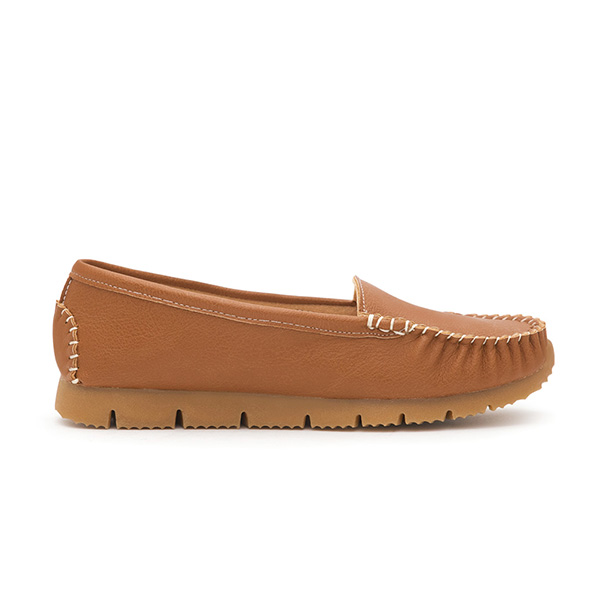 MIT Plain Platform Moccasins Brown