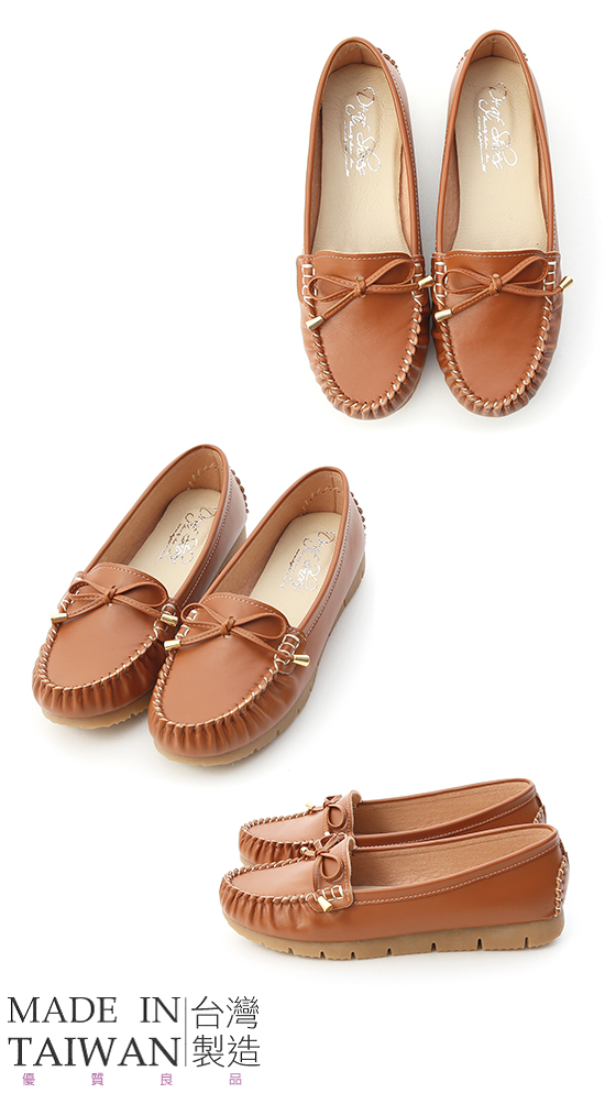 MIT Tie Detail Moccasins Brown