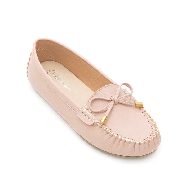 Soft MIT Bow Loafer Moccasins Nude pink