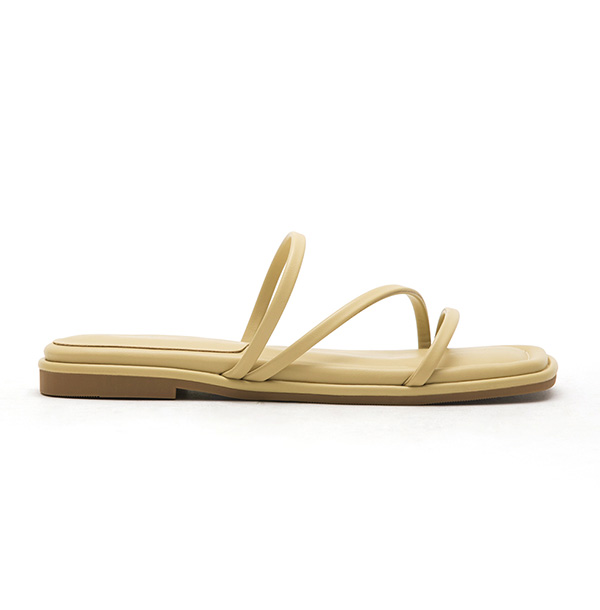 Cross Strap Flat Sandals Yellow