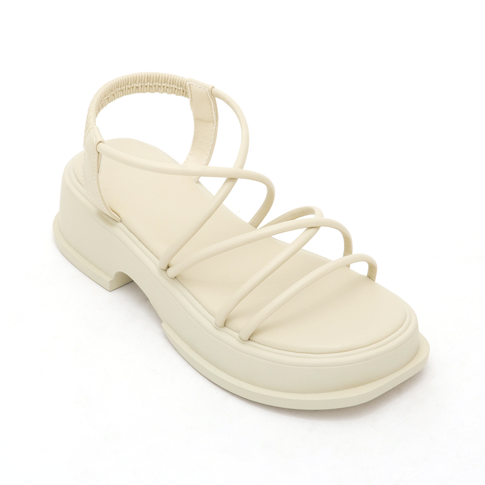 Cross Strap Thick Sole Sandals 米