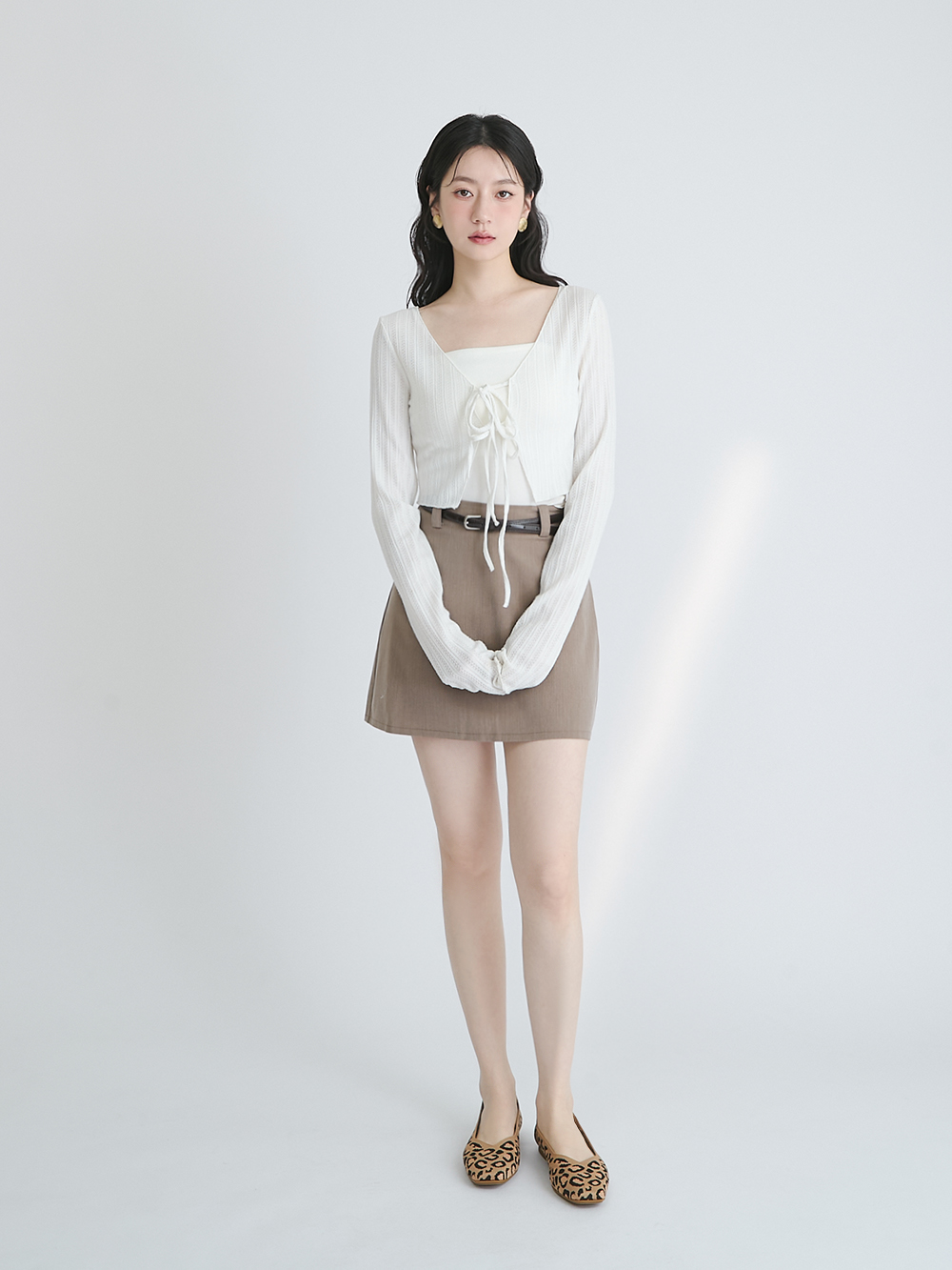 【3D零感雲織鞋】豹紋方頭娃娃鞋 杏色豹紋