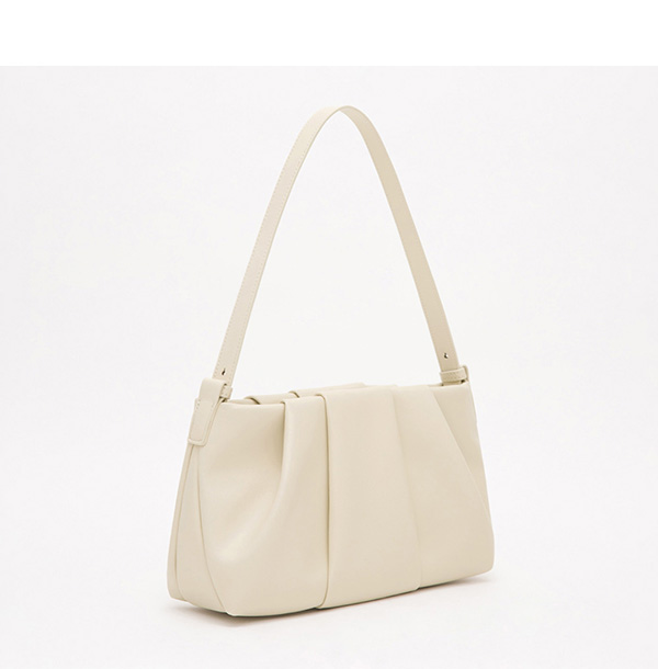 Cloud Ruched Shoulder Bag Beige