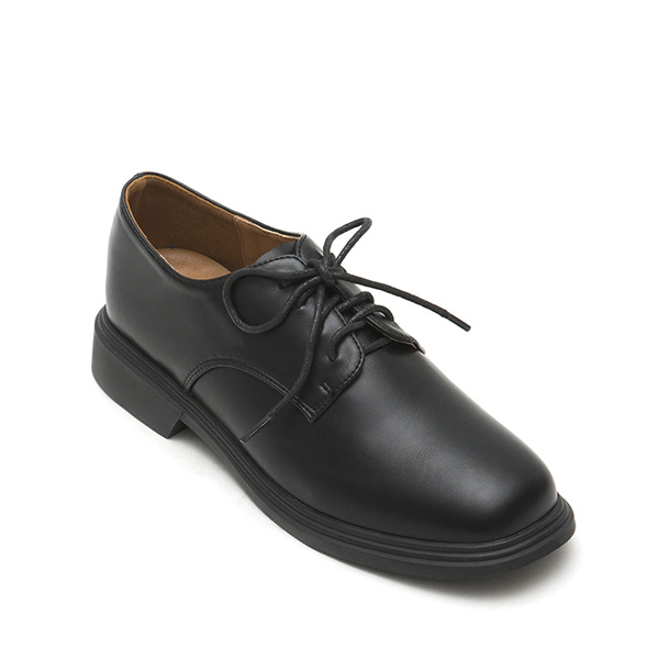 Soft Lace-Up Derby Shoes Black