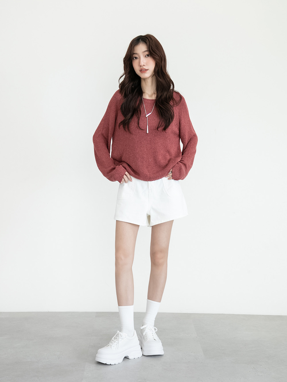 零重力輕運動厚底增高休閒鞋 米白