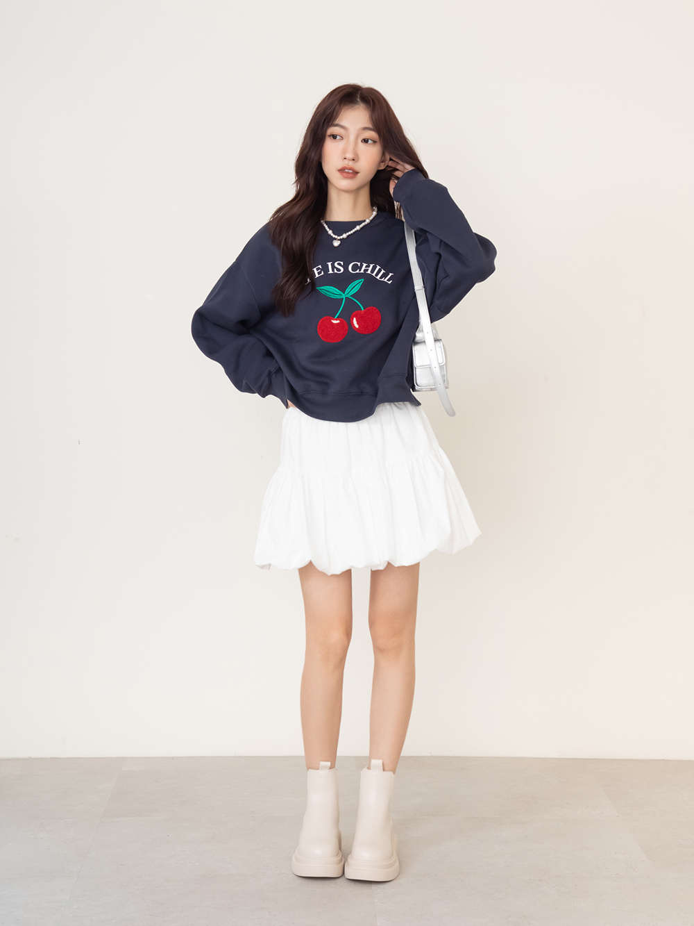 出道預告輕量切爾西短靴 米白色